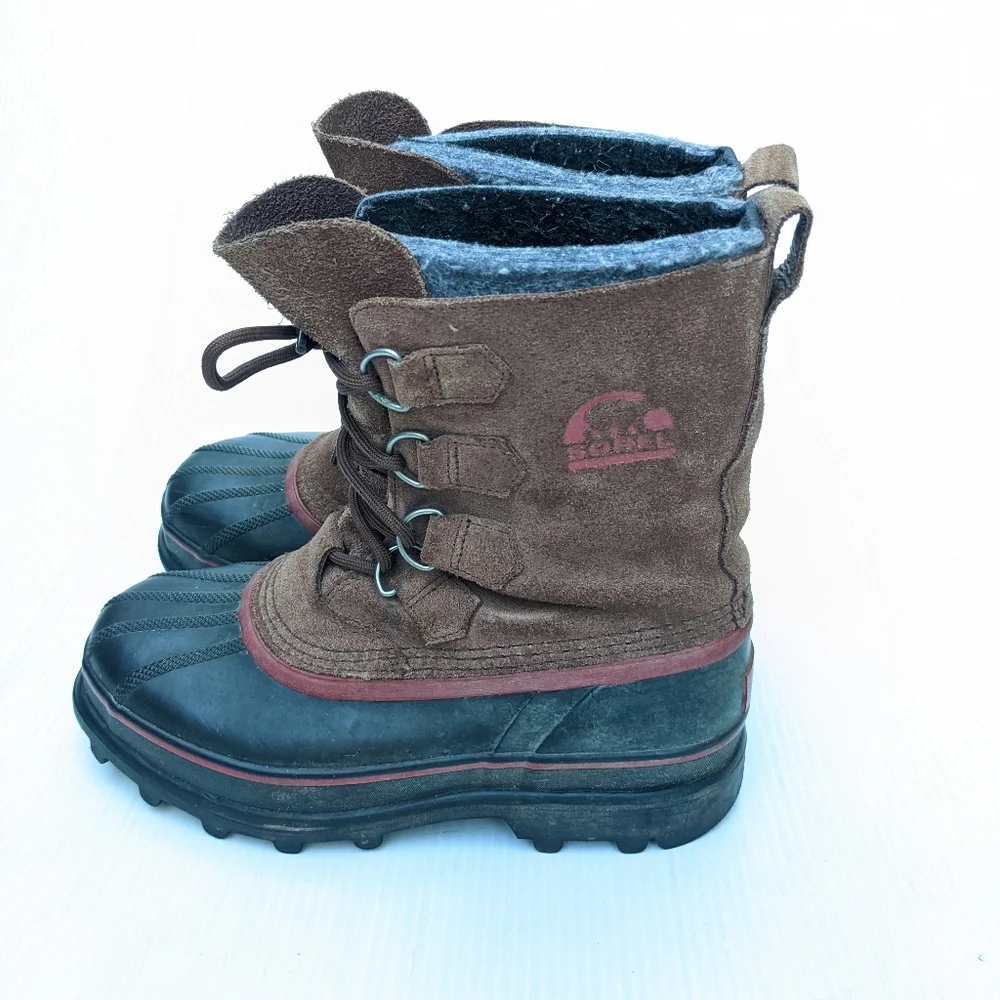 SOREL Sudbury II women's brown leather lace-up insulated winter snow duck boots
